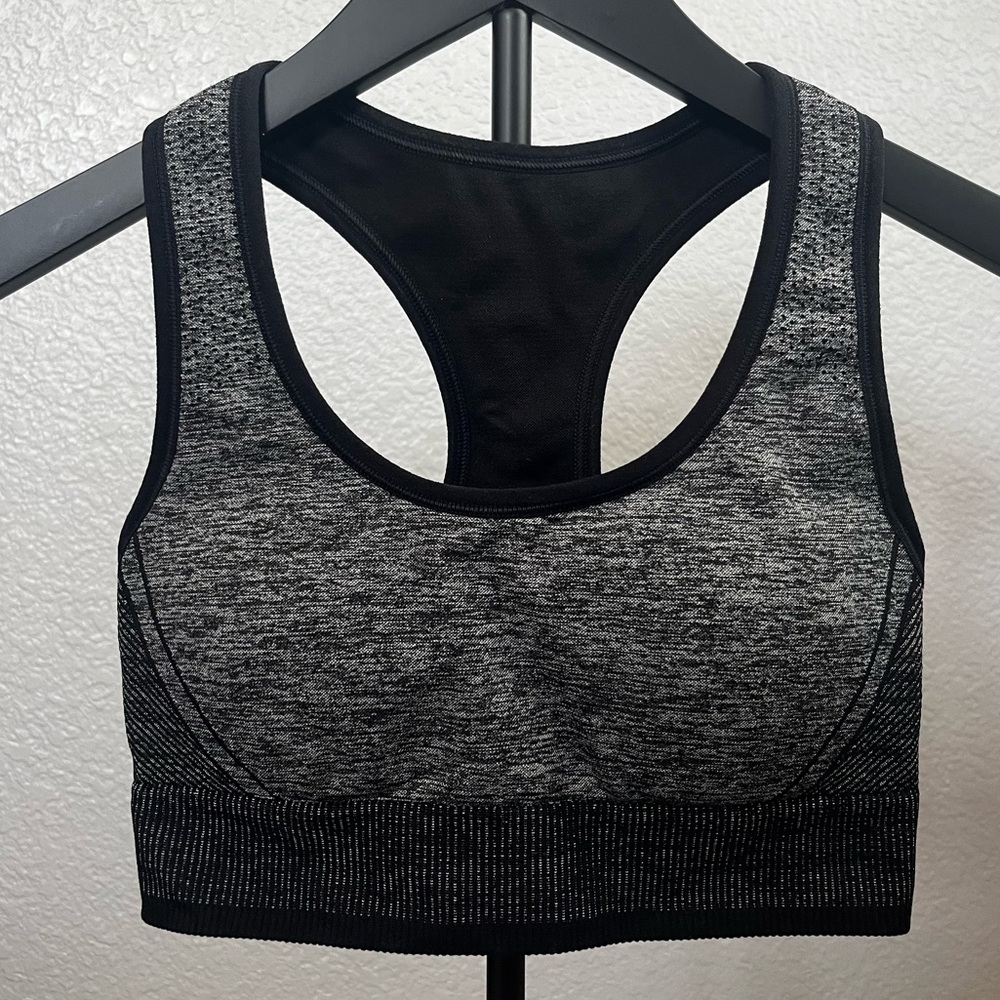 All in Motion Black and Gray Racerback Sports Bra
